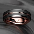 thumbnail image 5 of Tungsten Rings for Men Wedding Bands for Him 6mm Black Brushed Rose Gold, 5 of 7