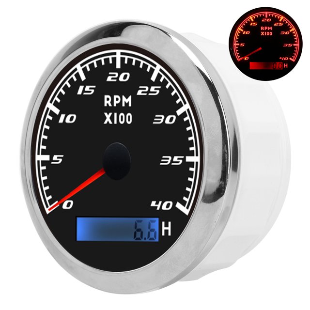 Tacómetro de RPM, Tacómetro de Puntero de Acero Medidor inoxidable ABS DE RPM FÁCLE INSTALACIÓN PARA CAMIÓN DE AUTOMÓVIL