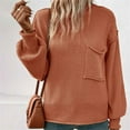 thumbnail image 6 of Baqcunre Women's Clothing, Womens Tops 2025 Oversized Long Sleeve Crewneck Waffle Knit Shirts Business Casual Blouses Basic Shirts Valentines Day Gifts, 1Pc Sweater Orange S, 6 of 8