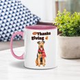 thumbnail image 4 of Happy Thanksgiving Airedale Terrier with Turkey Pumpkins Autumn Vibes 11oz Accent Two-tone Mug Dale Waterside Dog Lover Coffee Tea Cup - 12018, 4 of 5