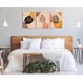 thumbnail image 4 of Bedroom Canvas Wall Art Minimalist Boho Pictures Mid Century Modern Wall Art Multicolored Boho Leaf Canvas Prints Natural Framed for Bathroom Living Room Decor 3 Pieces, 4 of 6
