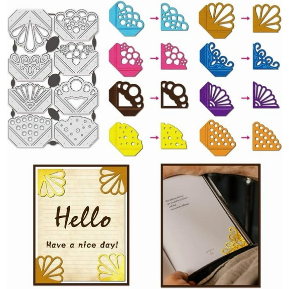 1 pc Photo Corner Metal Die Cuts Book Corner Carbon Steel Embossing Tool Die Cuts for Card Making DIY Scrapbooking Photo Album Decorative Embossing