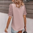 thumbnail image 6 of USSUMA Womens Tops Dressy Casual Summer, Womens Ruffle Short Sleeve V Neck Chiffon Blouses Tops Summer Casual Loose Shirt Tops Cute Tunics Tee, 6 of 8