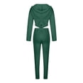 thumbnail image 5 of Lindreshi 2 Piece Sweat Suits for Women Fashion Women V-Neck Casual Solid Color Long Sleeve Sweatshirt+ Pant Set, 5 of 7