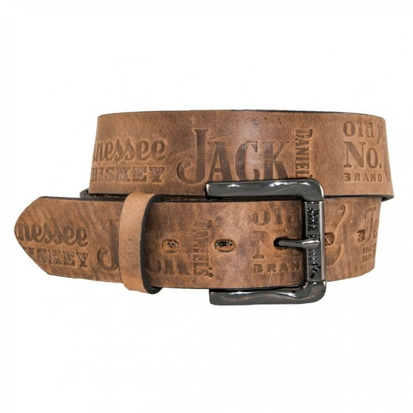 Jack Daniel's Brown Leather Embossed 1.5 Belt-42''
