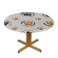 thumbnail image 3 of JEUXUS  Animal Dog Cat Paw Print Round Tablecloth Resistant Polyester Table Cover Stain Proof Decorative Fabric Table Cloth for Kitchen Dinning Party Camping, 3 of 7