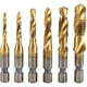 thumbnail image 1 of Juego de 6 brocas de metal para taladro, brocas de metal HSS de 1/4 de pulgada, machos de roscar, vástago hexagonal, brocas hexagonales métricas, machos de roscar M3-m10, 1 of 5