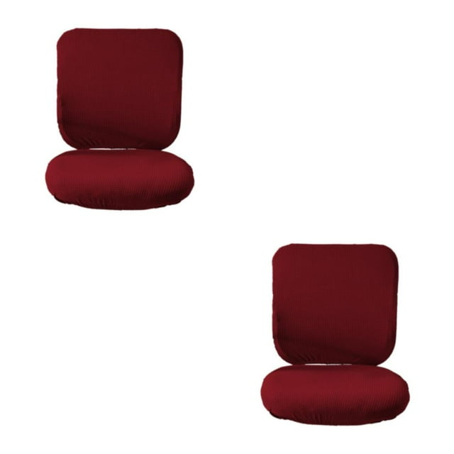 Guardoinrt Soft and Breathable Swivel Chair Cover Seating Experience Wine Red Backrest + Cushion Cover 2Set