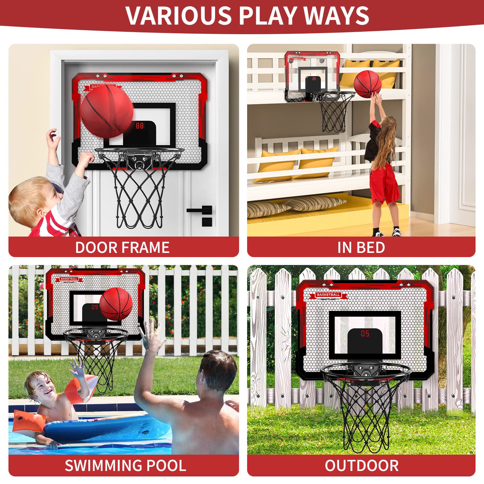 Amy&Benton Mini Indoor Basketball Hoop for Door Kids Basketball Hoop Set -  Yahoo Shopping