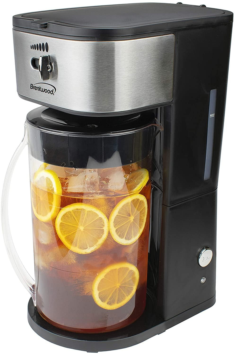 sliding strength selector for Taste Customization Stainless Steel Decoration Black LITIFO Iced Tea Maker and Iced Coffee Maker Brewing System with 3-quart Pitcher