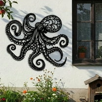 Gothic Black Metal Octopus Wall Art with Intricate Tentacle Details Ideal for Nautical Bathrooms Christmas Decor or Unique Gifts for Modern Home Decor