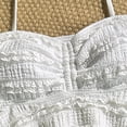 thumbnail image 6 of LIIPEE Girls Swimsuit Sets Casual Summer Solid Color Ribbed High Elastic Halter Neck Adjustable Strap Ruffle Tankini Tops Bottoms Two Piece Set Kids Fashion Cute Pool Swimsuits,White,11-12 Years, 6 of 7