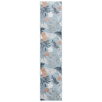 SAFAVIEH Cabana Elwyn Indoor/Outdoor Runner Rug, Blue/Grey, 2' x 9'