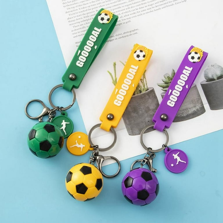 NEPHEW Soccer Ball Keychai, KeyPendant 1.611.463.86 inches, Silicone  Cartoon Football Key Chain Bag Pendant, Multifunctional