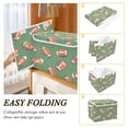 thumbnail image 2 of Yayeee Collapsible Cube Storage Bin with Lid Fabric Closet Decorative Basket with Handles, Green American Footballs, 2 of 7