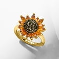 thumbnail image 6 of Ross-Simons 1.70 ct. t.w. Citrine and .80 ct. t.w. Smoky Quartz Sunflower Ring in 18kt Gold Over Sterling, Women's, Adult, 6 of 7