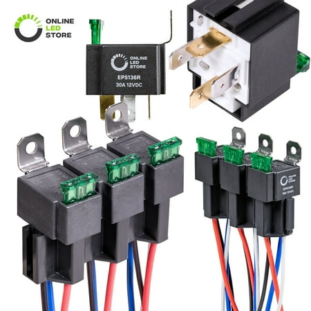 6 Pack 30A Fuse Relay Switch Harness Set - 12V DC 4-Pin SPST Automotive Relays 14 AWG Hot Wires price history on PriceWatchPro