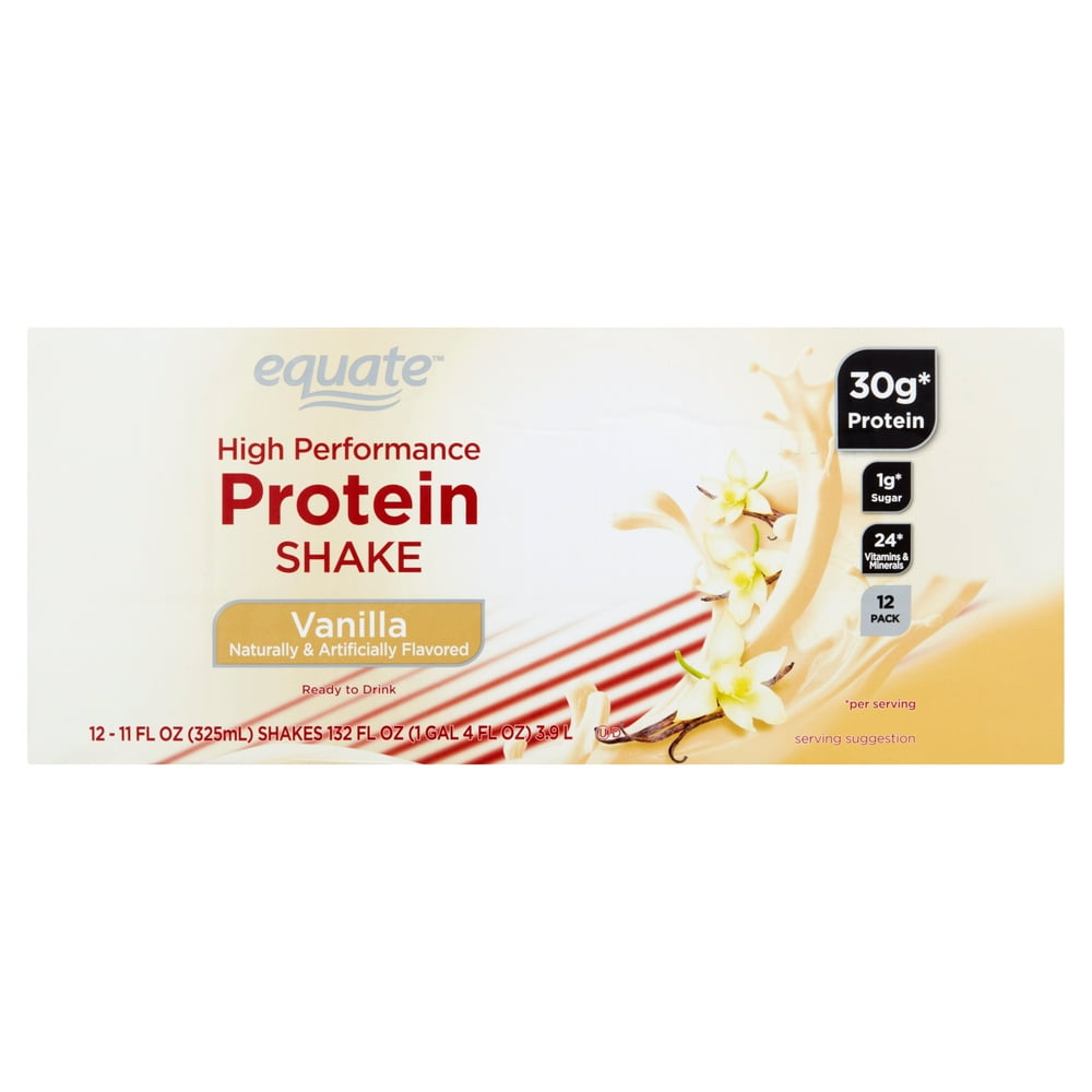 Equate High Performance Protein Shake, Vanilla, 30g Protein,11 Fl Oz