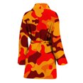 thumbnail image 2 of Orange Camouflage Women Bathrobe One Size Univeral Fits Fashion Lightweight Plush Fleece Long Robe For Women, 2 of 3