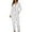White, variant on UJNDER Women's Two Piece Long Sleeve Pajamas Suit Lapel Button Print for Women Casual Fall Winter White XL