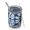 Blue and White Tie Dye Pattern, variant on Blue and White Tie Dye Pattern Wide Mouth Tumbler 1 Pack, Vacuum Insulated Vacuum Insulated Drink Tumbler Durable Powder Coating Gifts Ideas for Home Office Outdoor Car Travel