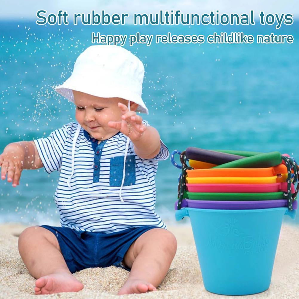 Scrunch Bucket Sand Beach Outdoor Toys Fun Creative Colourful Sale 