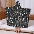 thumbnail image 5 of Black Gothic Moon Card Moth Pattern Hooded Bath Towel，50"x30" for Ages 3 To 12 Kids, Quick Dry Lightweight Soft Microfiber Hood Beach Towel Cover Up for Kids, 5 of 7