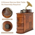 thumbnail image 3 of YYAo End Table, Night Stand,Wood End Table, Narrow Side Table Nightstand with 2 Drawers, Brown, 3 of 10