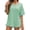 Pea green, variant on Summer V Neck Women Short Sleeved Solid T Shirt Tops