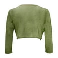 thumbnail image 4 of WTXUE 3/4 Length Sleeve Womens Tops Lightweight Cardigans Cotton Linen Cropped Cardigan Sweater Tie Front Short Shawl Tops Womens Loose Tops Plus Size Blouses Exercise Tops for Women Army Green L, 4 of 5