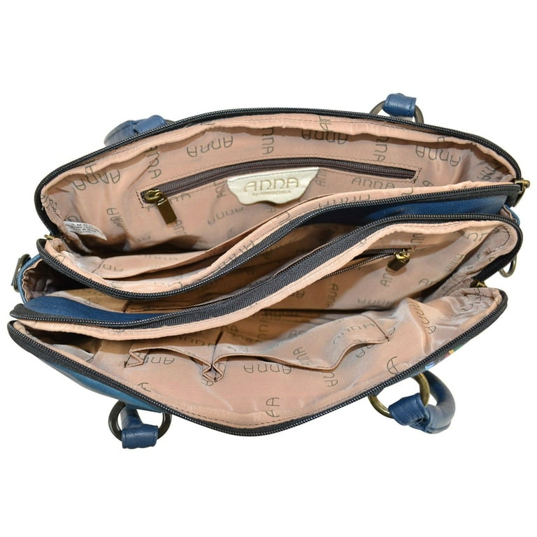 ANNA by Anuschka Women s Genuine Leather Hand Painted Satchel Handbag Multi Color
