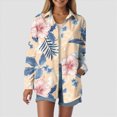 thumbnail image 2 of Towmus Women's Long Sleeve Oversized Button Down Shirt Long Sleeve Fall Cardigan Shirt, Beach Fruit Print, 2 of 5