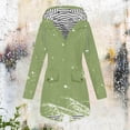 thumbnail image 5 of Girls Waterproof Hooded Jackets Mid to Long Length Solid Rain Jacket Lightweight Soft Lining Kids Windbreaker Rain Coats with Pockets Easy On/Off Design(Green,7-8 Years), 5 of 5