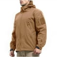 thumbnail image 4 of DLP Tactical Stalker Soft Shell Waterproof & Windproof Fleece Hooded Jacket (XL, Coyote), 4 of 4