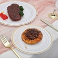 thumbnail image 5 of 26-27 Gold Plastic Silverware Dinnerware Flatware- Heavyweight Gold Plastic Cutlery Set, Gold Forks, Gold Spoons, Gold Knives, Gold Utensils for Party, 5 of 5