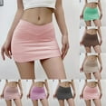 thumbnail image 2 of BUYISI Womens Mini Skirt Beautiful Solid Color Low Waist A-Line Short Skirt Party Club Black S, 2 of 9
