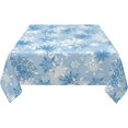 thumbnail image 3 of Christmas Tablecloth Square 54 x 54 Inch Winter Blue White Snowflake Square Table Cloth Polyester Fabric Xmas Table Cover for Kitchen Party Picnic Outdoor Decor, 3 of 7