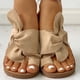 thumbnail image 1 of Women's Twist Knot Flat Toe Loop Slides, Solid Color Open Toe Bohomian Outdoor Slippers, Summer Beach Slides Shoes, 1 of 4