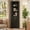 Black, variant on 68" Tall Fluted Corner Cabinet for Bathroom, Modern Living Room & Kitchen - 5 Adjustable Shelves, Space-Saving Storage, Curved Profile Design White