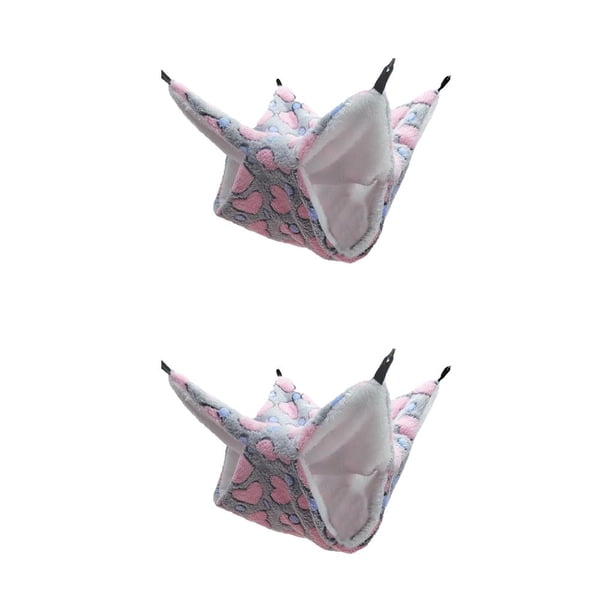 Methold Hamaca para ratas Lindo diseño especial Cama colgante Colores surtidos Fleeced Práctico para la instalación Suministros para amor gris 20x20 2piezas