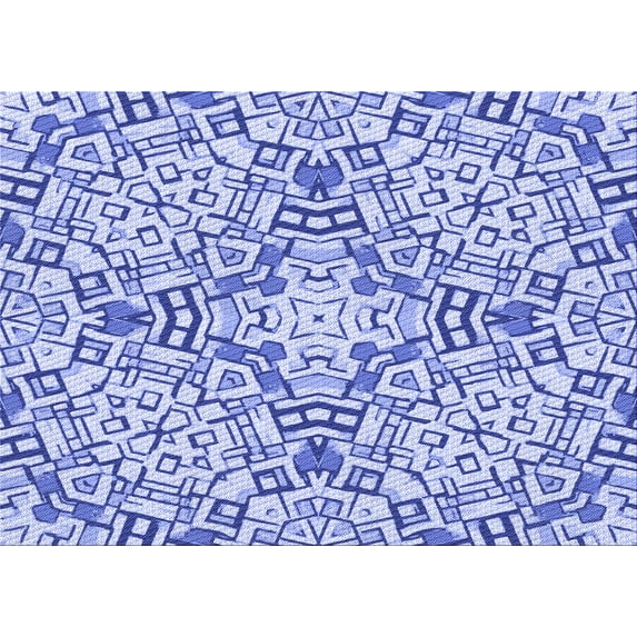 Ahgly Company Indoor Rectangle Patterned Heavenly Blue Area Rugs, 4' x 6'