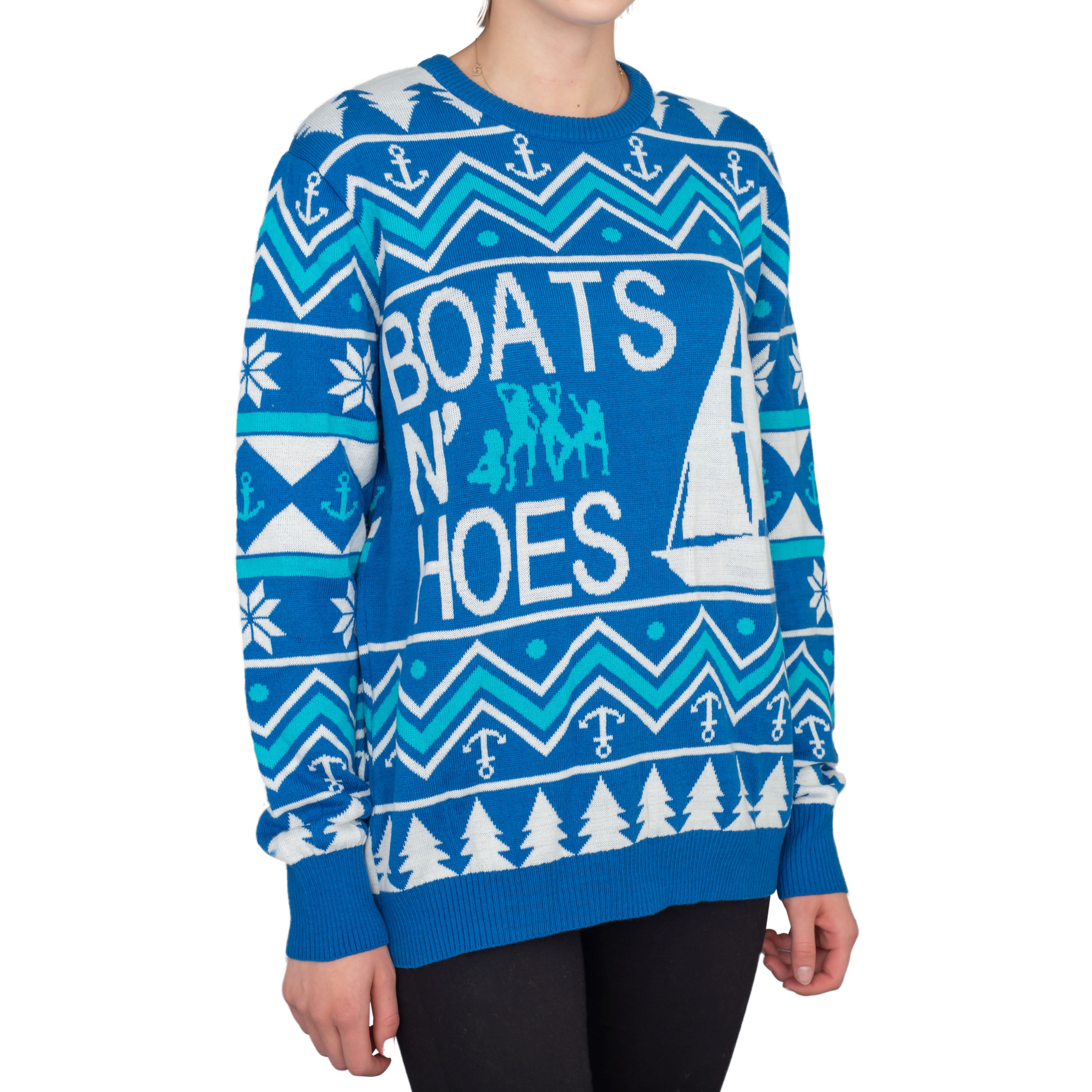 Men's Boats And Hoes Christmas Sweater. Step Brothers Ugly Sweaters.