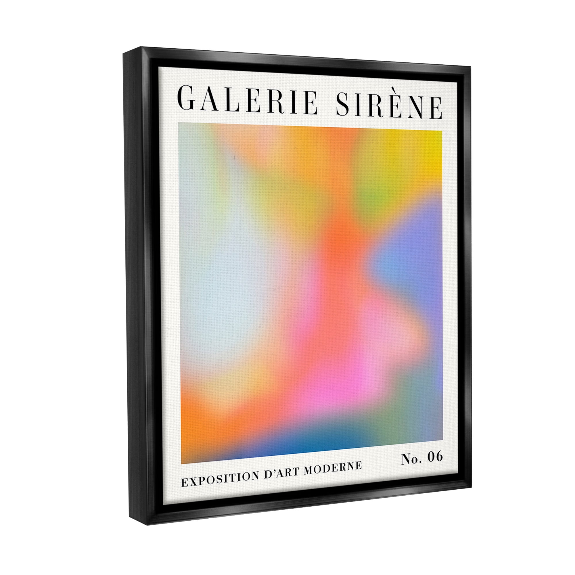 Stupell Industries Abstract Aurora Pattern Abstract Painting Black Floater Framed Canvas Art Print Wall Art, 25 x 31