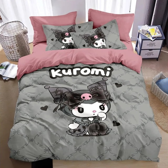 Sanrios Hello Kitty Melody Pochacco Bedding Set Four Piece Bedding Girl Heart Double Pillowcase Bed Linens Dorm Bedclothes RJ