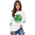 thumbnail image 3 of Blusas y camisas de manga larga con cuello redondo, moda del Día de San Patricio, blusa informal con estampado bonito de manga larga para niños y niñas., 3 of 5
