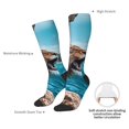 thumbnail image 4 of Sikiie Ice Blue Coastal Lion Knee Socks, High Socks Long Stretchy Sock Women Knee High Stocking, Long Socks for Women, 4 of 6