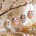 thumbnail image 5 of TanSiDing Easter Bunny Egg Ornaments, 6Pcs Acrylic Flat Car Hanging Decorations, Pastel Floral Hanging Ornaments for Easter Tree, Holiday Party, Home Decor, Spring Gift, 5 of 6