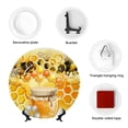 thumbnail image 4 of Easygdp Honey Bee Bone China Decorative Plate Ceramic Dinner Plates Art Crafts with Display Stand-6in, 4 of 6