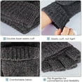 thumbnail image 3 of Guantes de lana con aislamiento térmico sin dedos para mensajes de texto para mujeres y hombres, guantes convertibles de punto cálidos de invierno con solapa, 3 of 6
