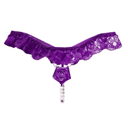 Crotchless Lingerie for Women 1 Piece Purple Lace Underwear Tiny Thong Lace Thongs for Women One Size